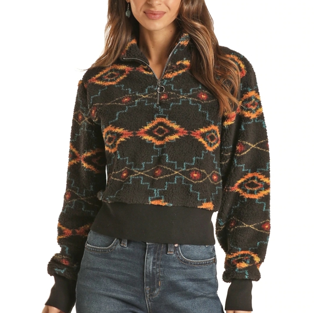 NWT Sherpa pullover with zipper